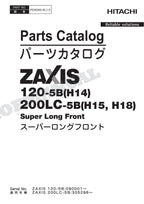 Manual del catálogo de piezas de la excavadora de frente superlargo HITACHI ZX120-5B ZX200LC-5B