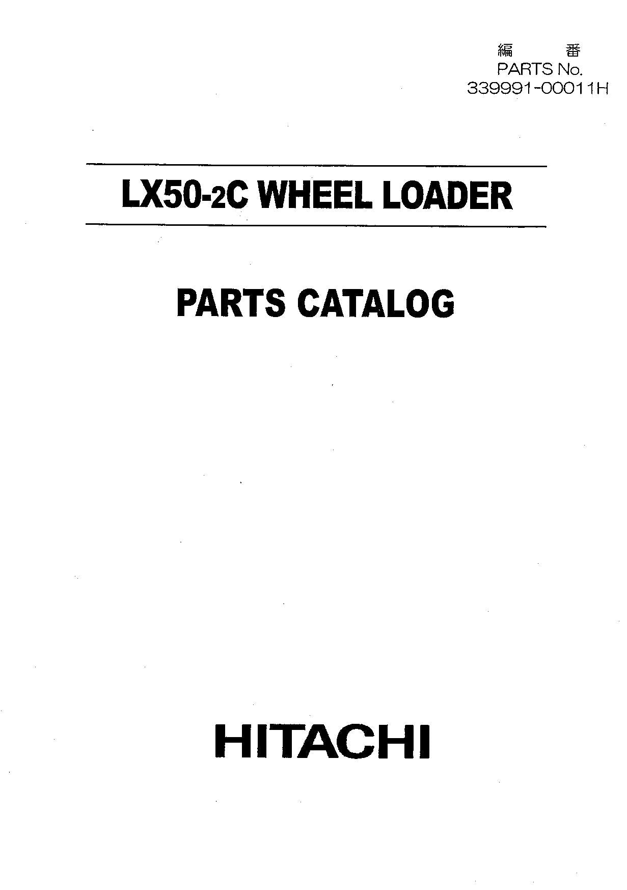 Hitachi LX50-2C Wheel Loader Parts Catalog Manual SN all