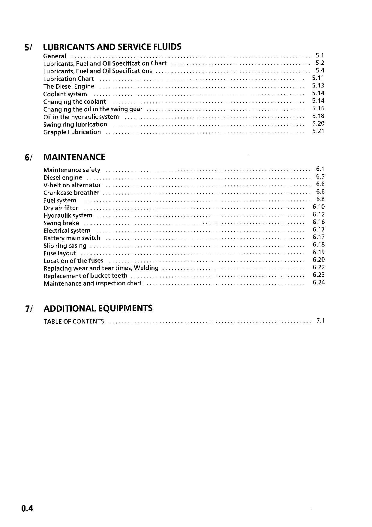 Liebherr A904 Material handler Excavator Operators manual
