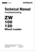 Hitachi ZW100 ZW120 Wheel Loader Technical Manual Troubleshooting +Schematics