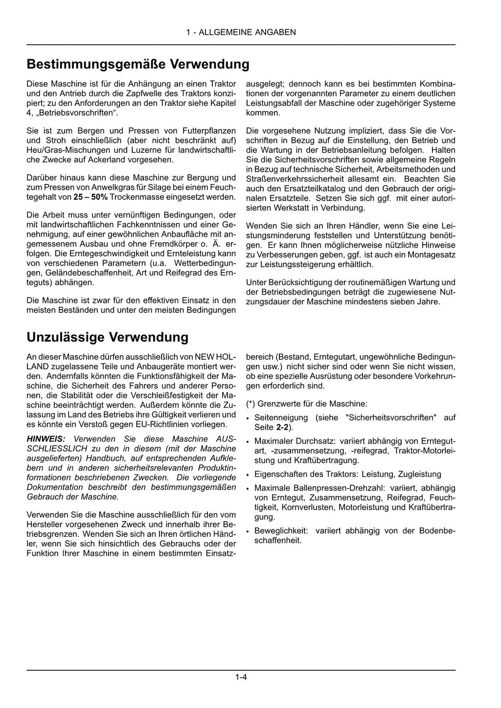 New Holland Roll Bar 120 150 Utility Rundballenpresse Betriebsanleitung