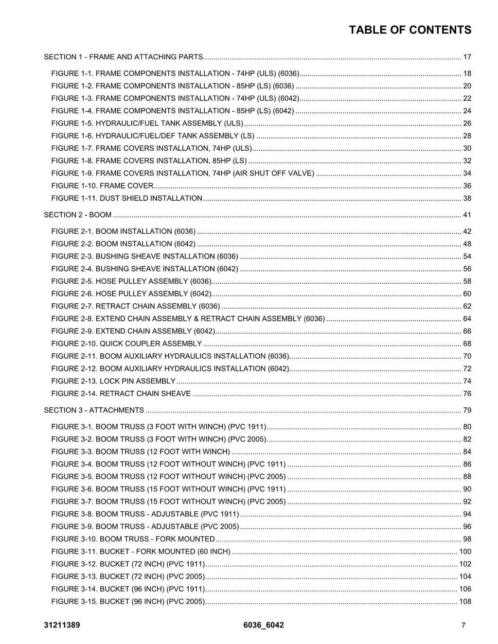 SKYTRAK 6036 6042 Telehandler Parts Catalog Manual 31211389