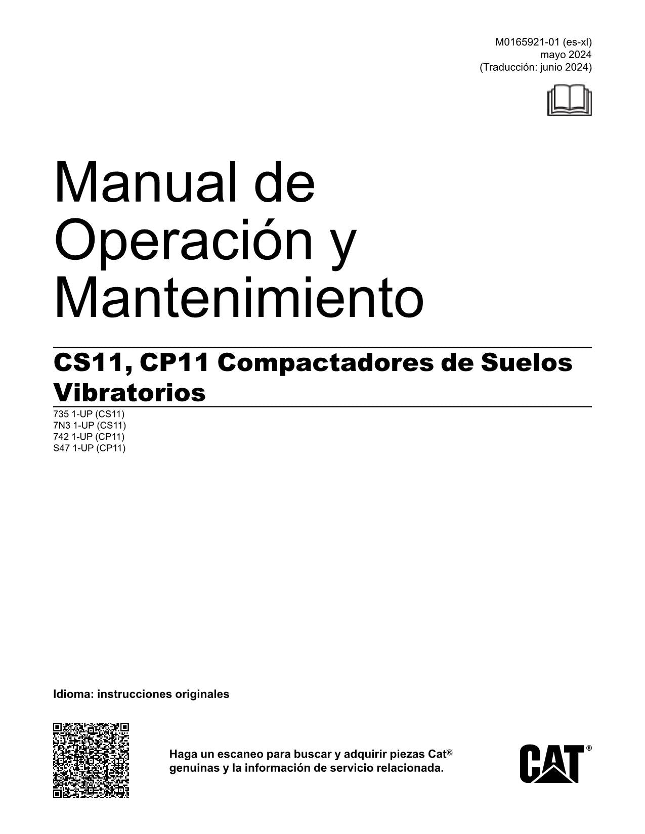 Caterpillar CP11 CS11 Compactadora Manual de Operación y Mantenimiento Español