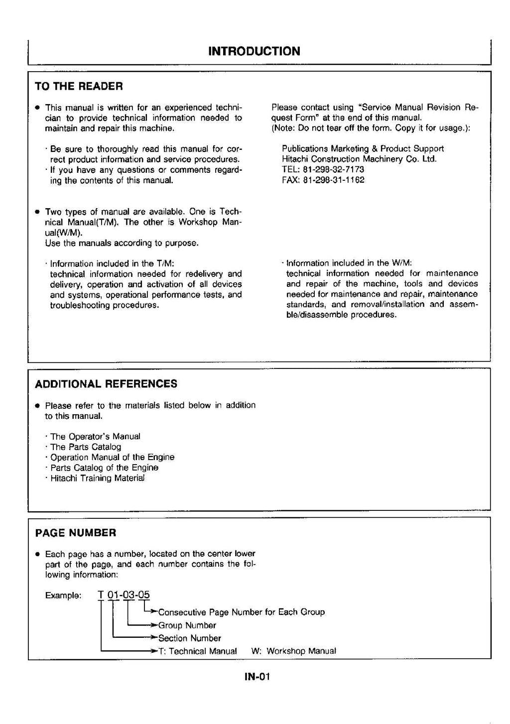 Hitachi EX33Mu EX58Mu Excavator Operational Test Troubleshooting Service manual