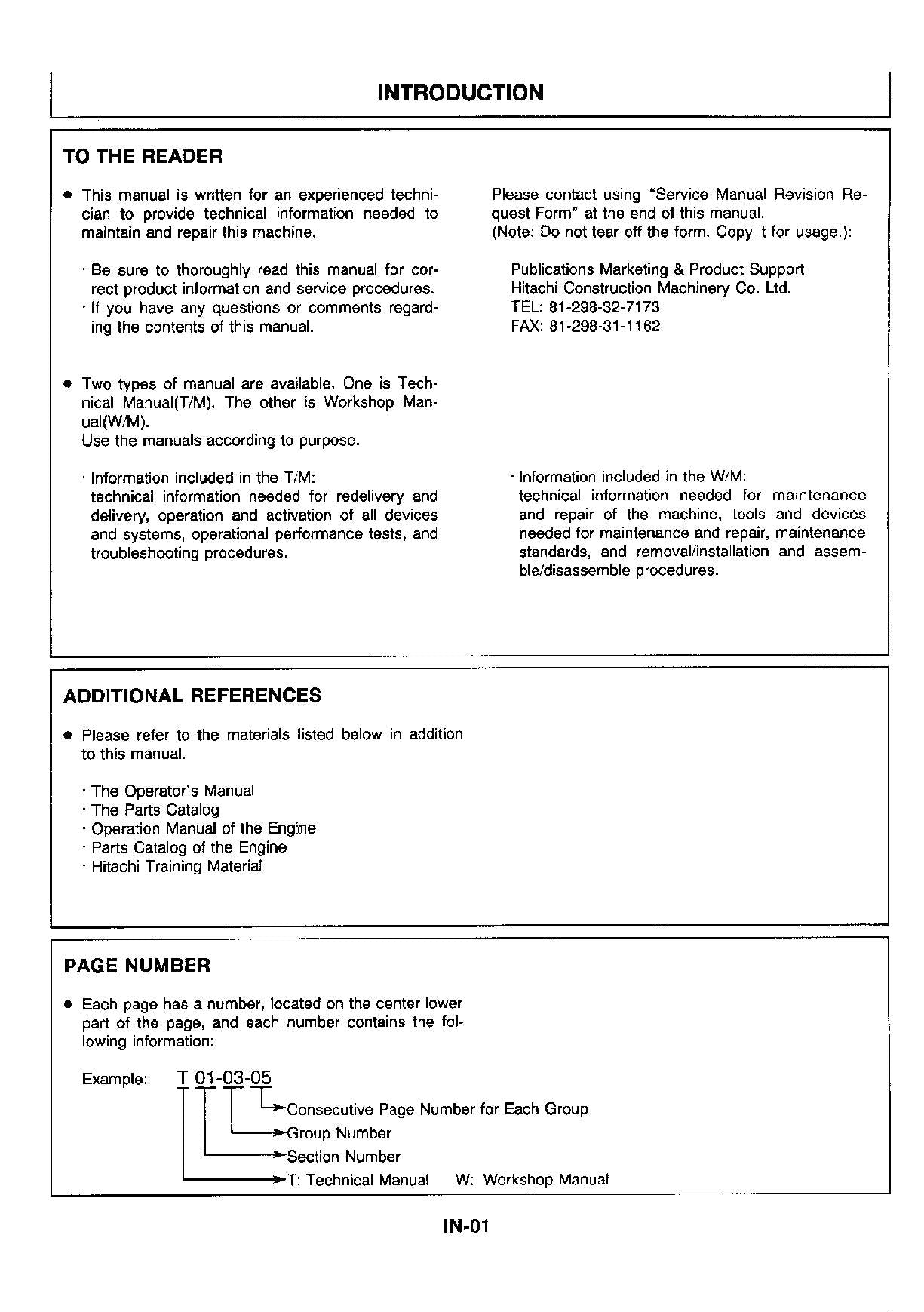 Hitachi EX33Mu EX58Mu Excavator Operational Test Troubleshooting Service manual
