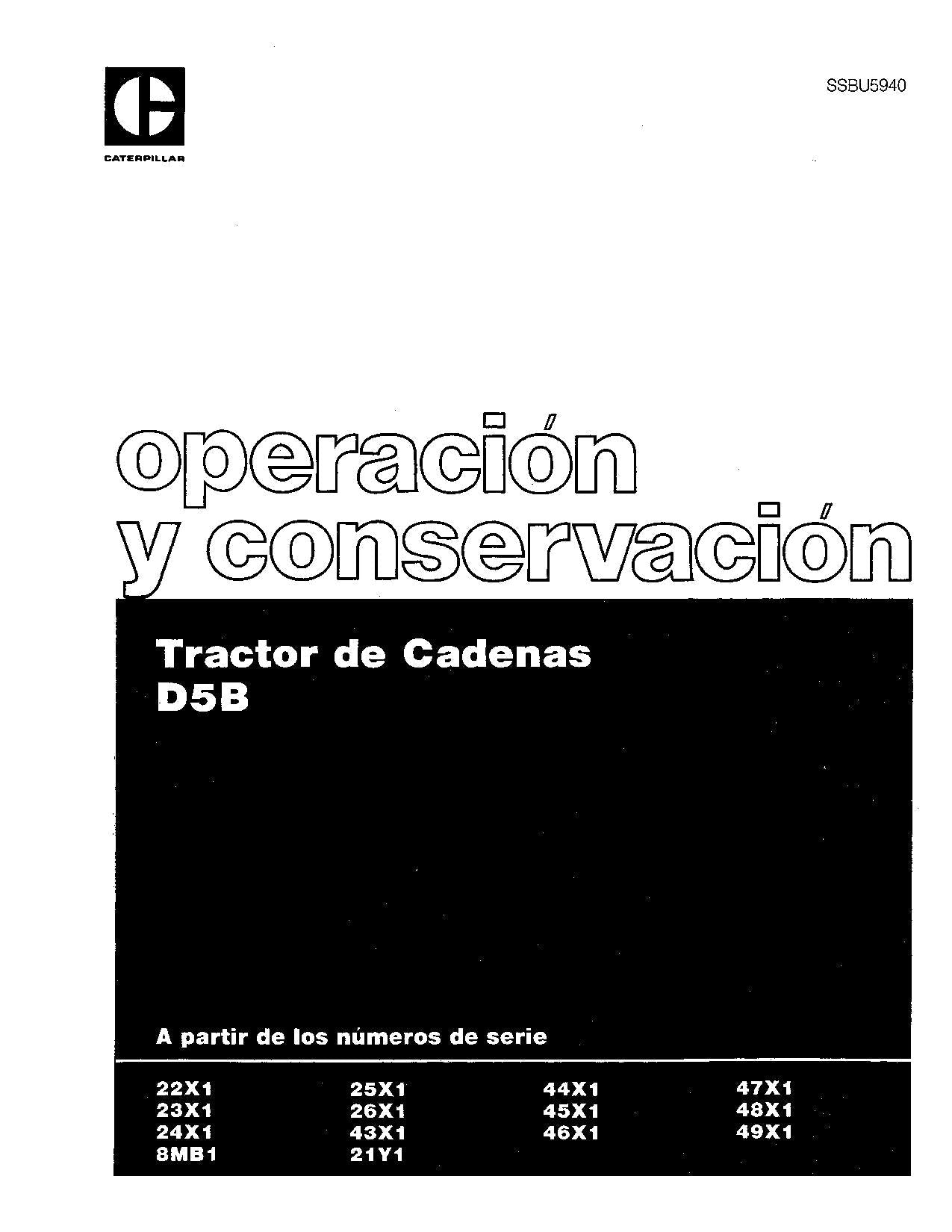 Caterpillar D5B Tractor de Cadenas Manual de Operación y Mantenimiento Español