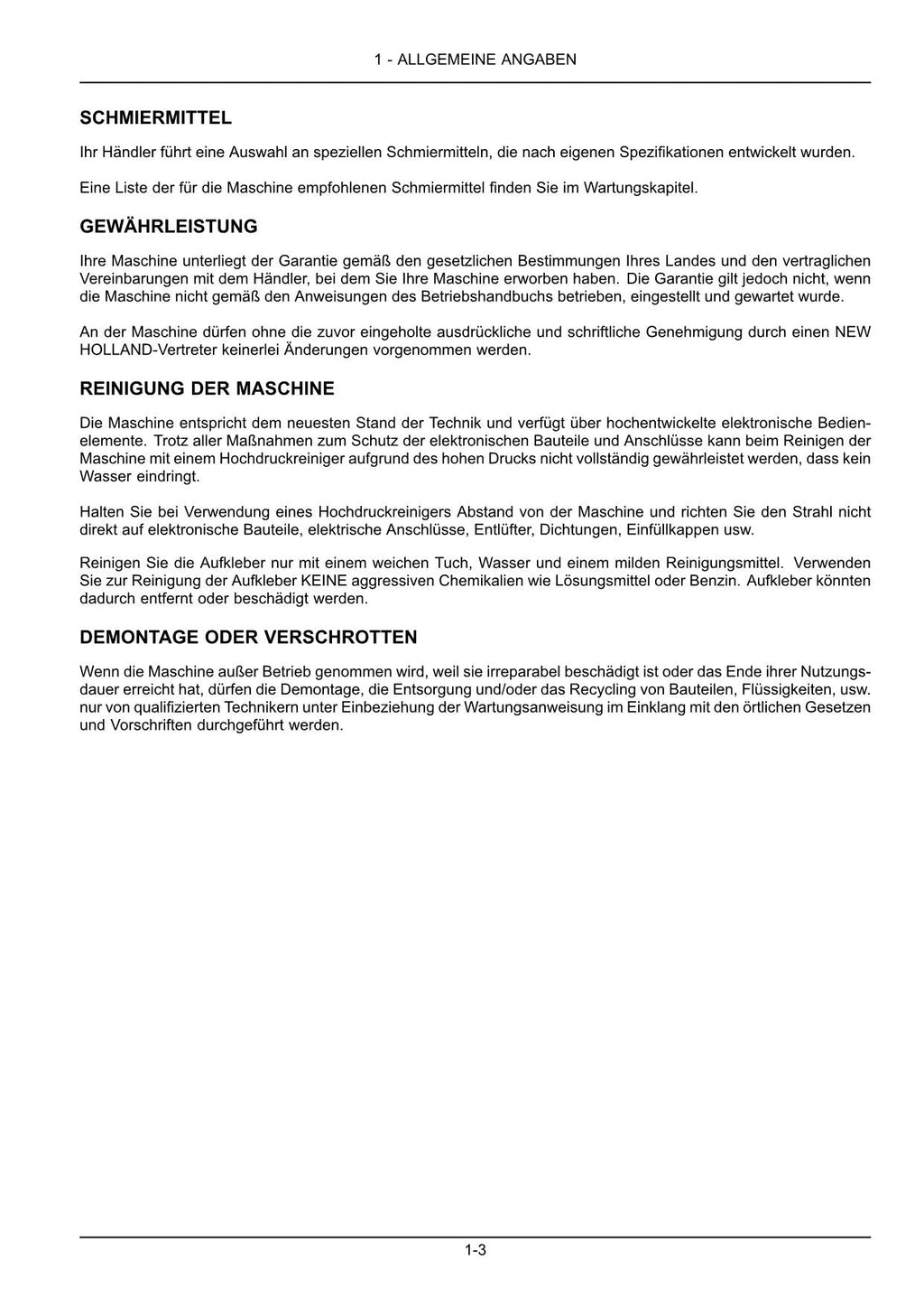 New Holland Roll Bar 125 Rundballenpresse Betriebsanleitung