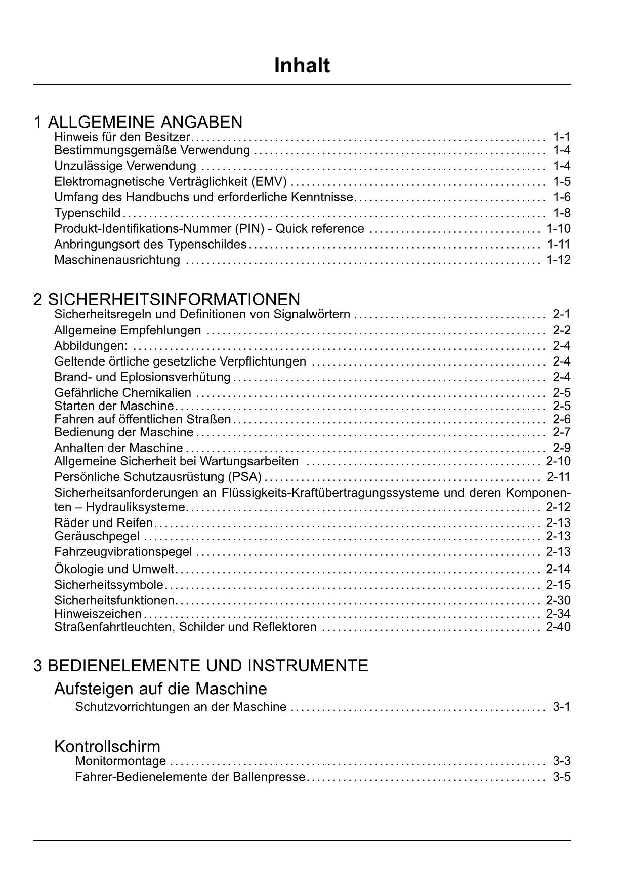 New Holland Roll Bar 125 Rundballenpresse Betriebsanleitung