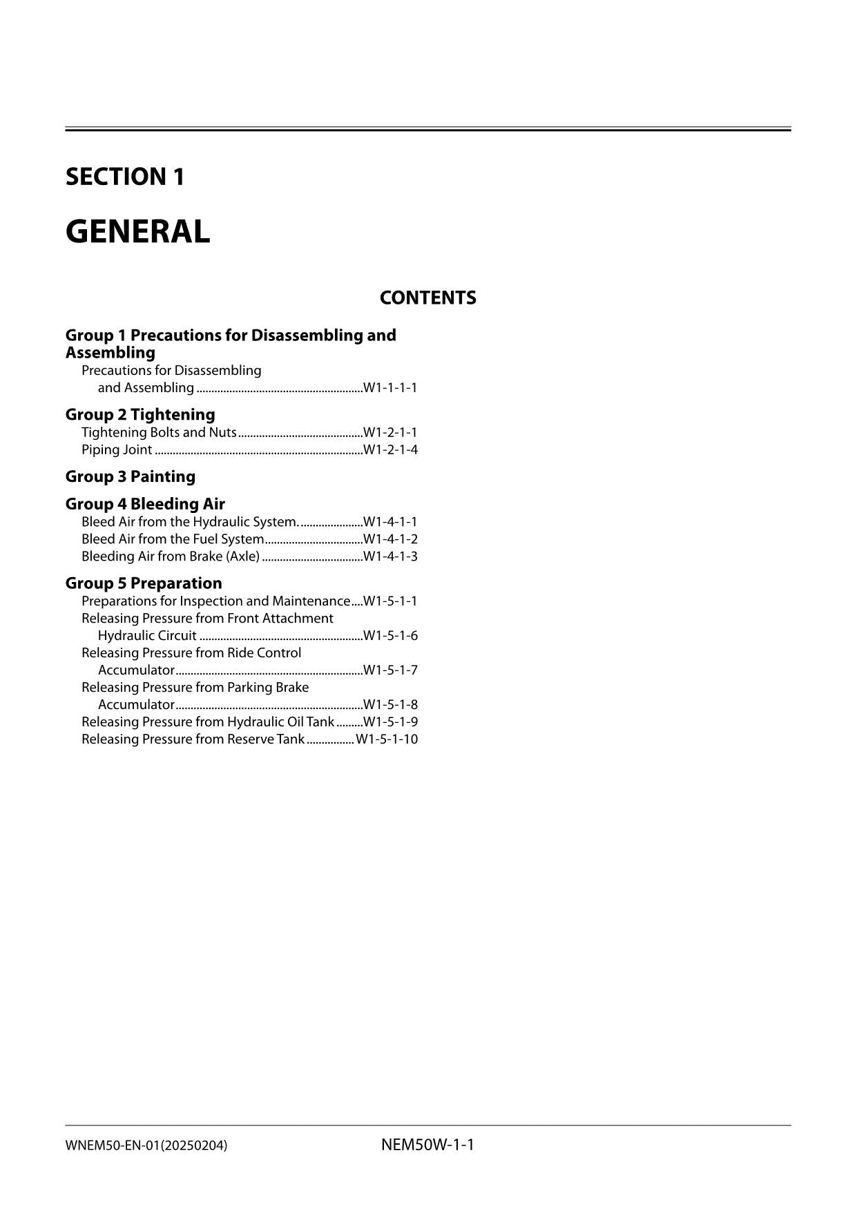 Hitachi ZW250-6 Wheel Loader Workshop Manual