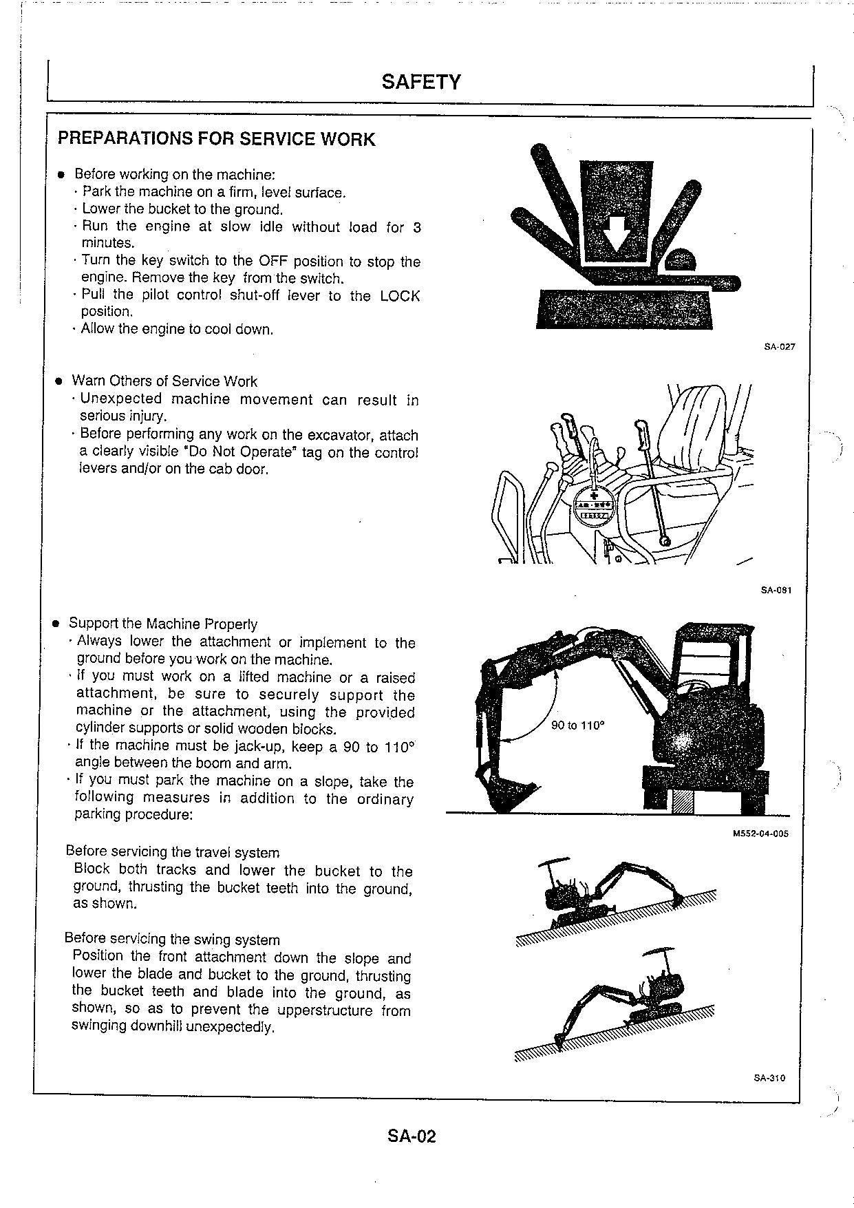 Hitachi EX55UR Excavator Operational Test Troubleshooting Service manual