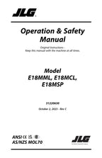 Manual del operador de mantenimiento y operación del mástil vertical JLG E18MCL E18MML E18MSP