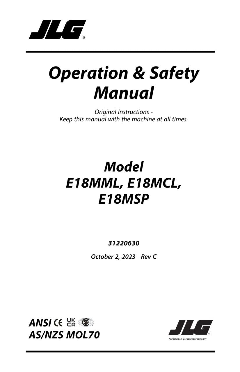 Manual del operador de mantenimiento y operación del mástil vertical JLG E18MCL E18MML E18MSP