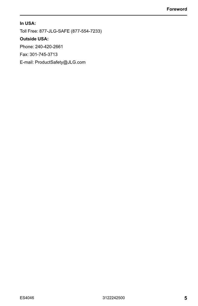 Manual del operador de mantenimiento y operación del elevador de tijera JLG ES4046