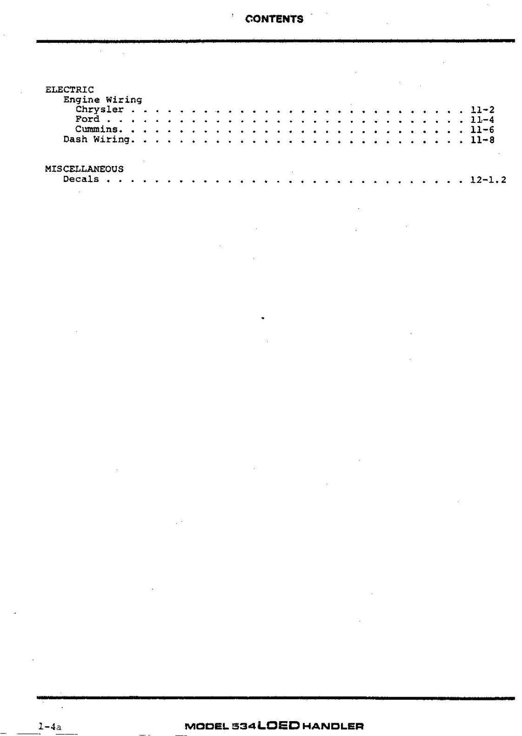 GRADALL JLG 534A LOED Telehandler Parts Catalog Manual