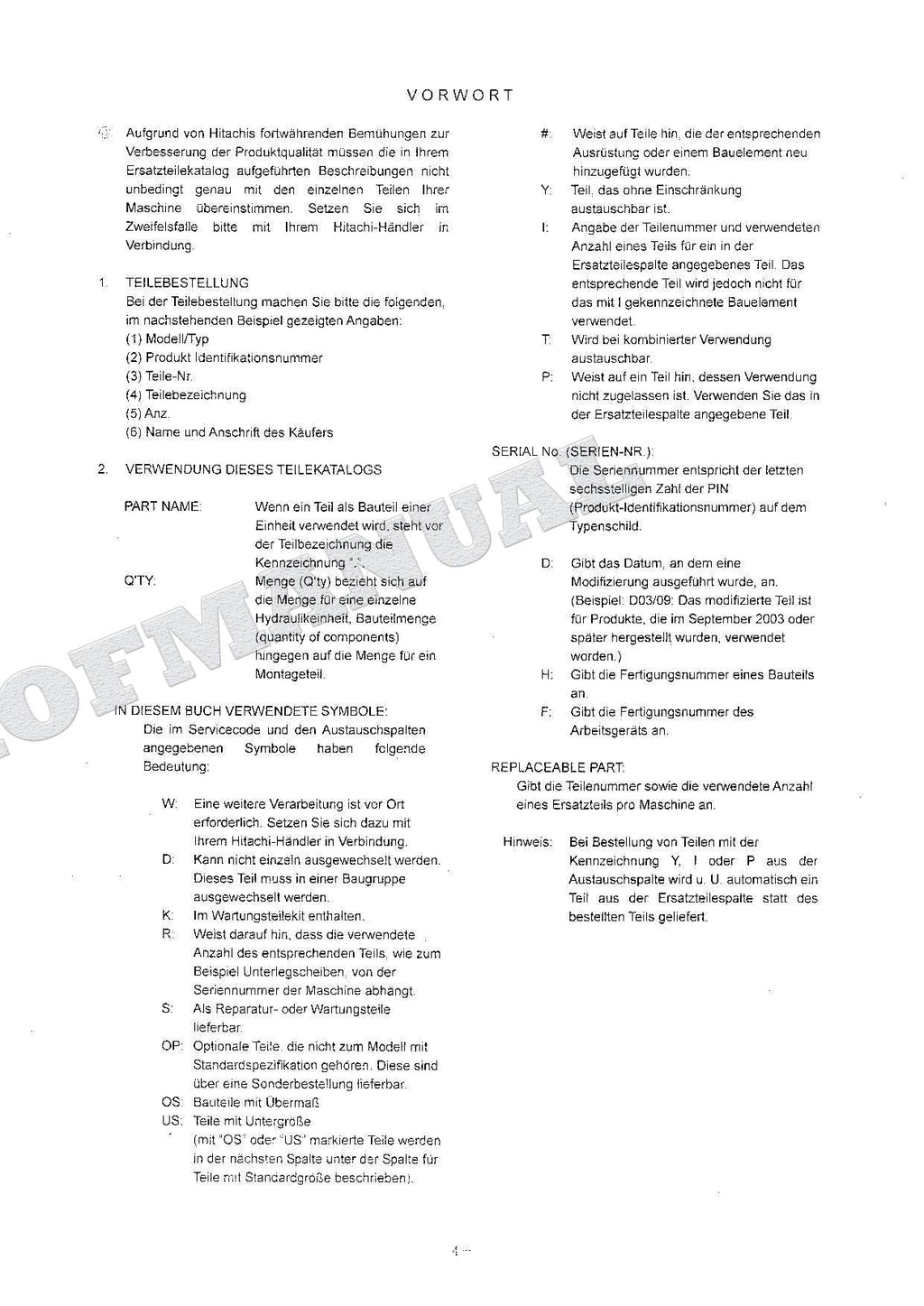 HITACHI ZX120 120-E 130 130H 130K 130LCN Equip Excavator Parts Catalog Manual