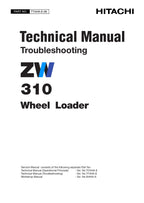 Hitachi ZW310 Wheel Loader Technical Manual Troubleshooting +Schematics