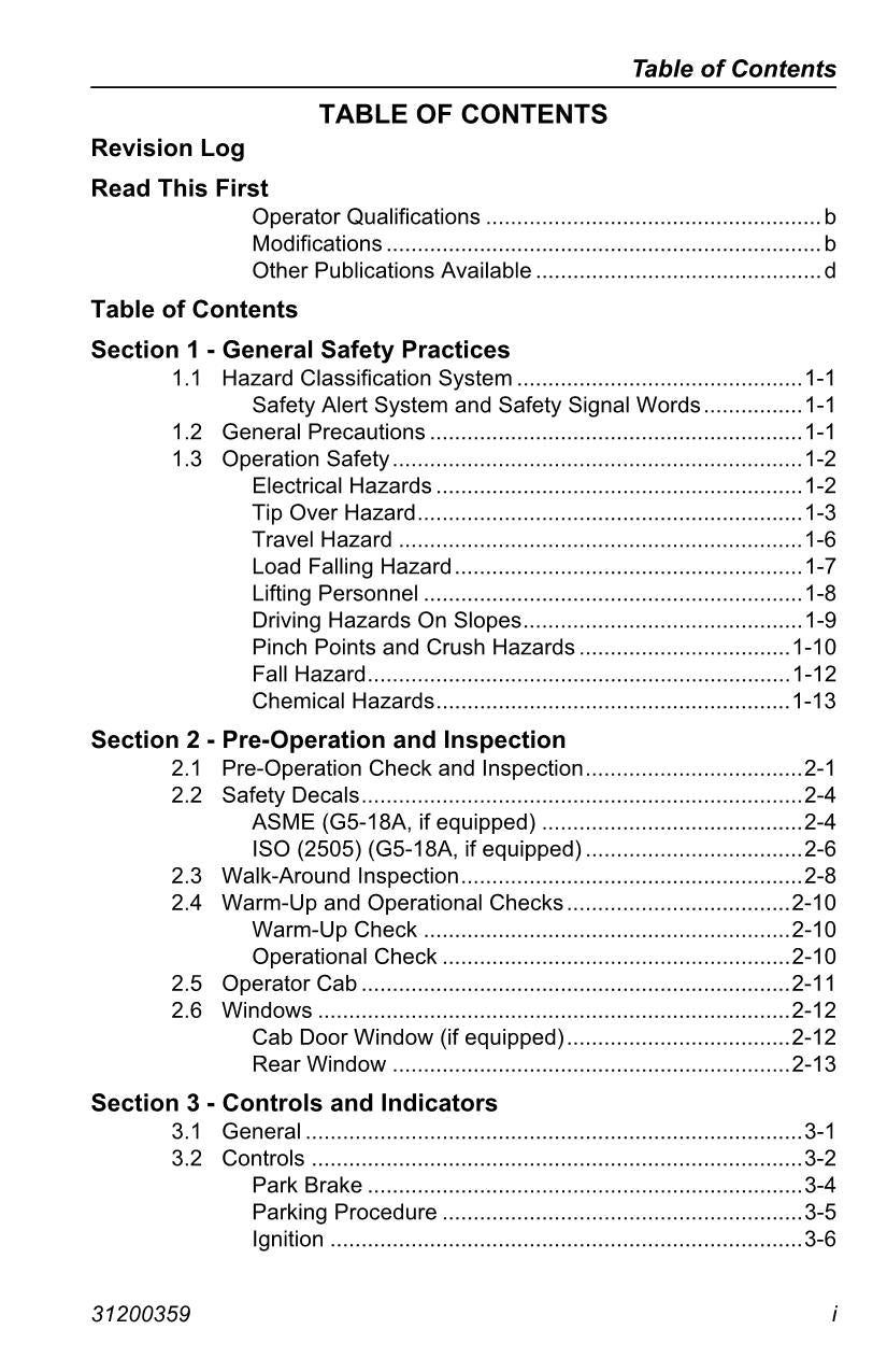 Manual del operador de mantenimiento y operación del manipulador telescópico JLG 2505H G5-18A 31200359