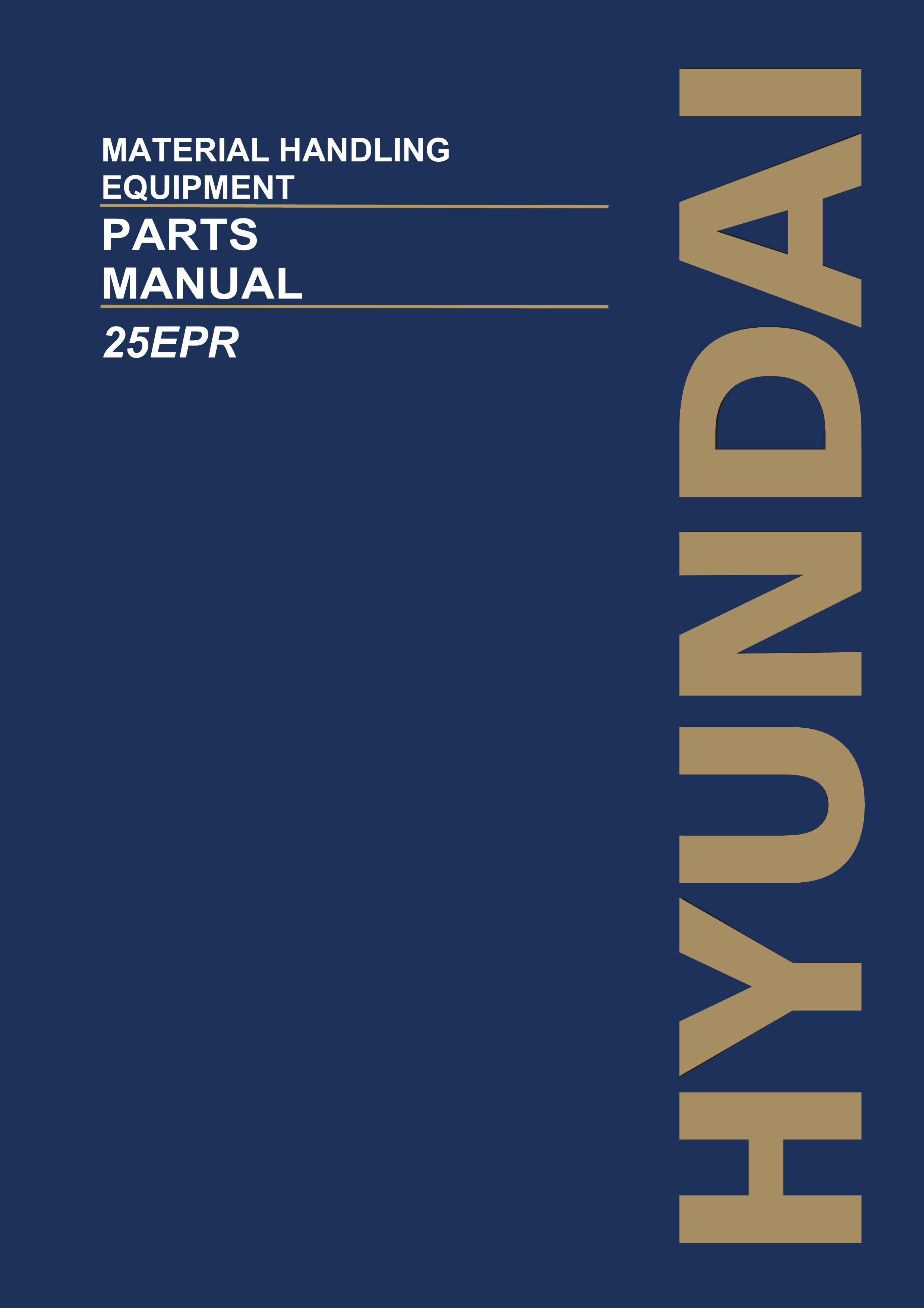 Hyundai 25EPR Miscellaneous Storage Equipment Parts Catalog Manual