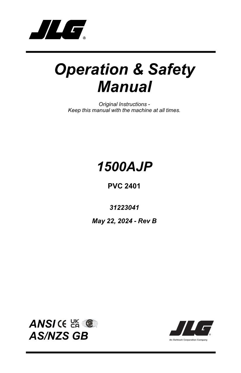 Manual del operador de mantenimiento y operación de la plataforma elevadora JLG 1500AJP 31223041