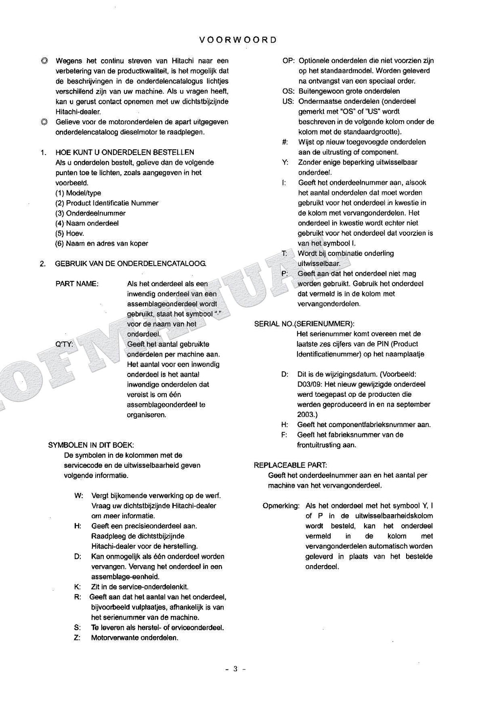 HITACHI ZAXIS ZX110 ZX110M ZX110-E Excavator Parts Catalog Manual