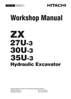 Manual de reparación y servicio del taller de excavadoras Hitachi ZX27U-3 ZX30U-3 ZX35U-3