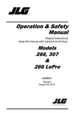 JLG 266 266 LoPro 307 Telehandler Maintenance Operation Operators Manual