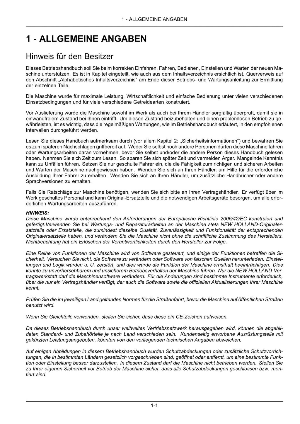 New Holland BR6090 Rundballenpresse Betriebsanleitung