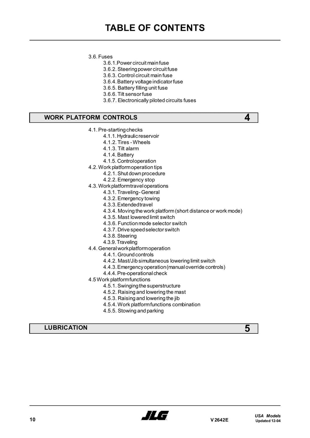 TOUCAN V2642E Vertical Lift Maintenance Operation Operators Manual