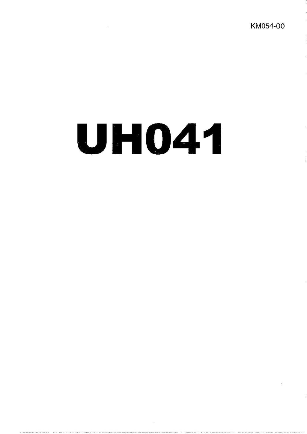 HITACHI UH041 Excavator Service Manual