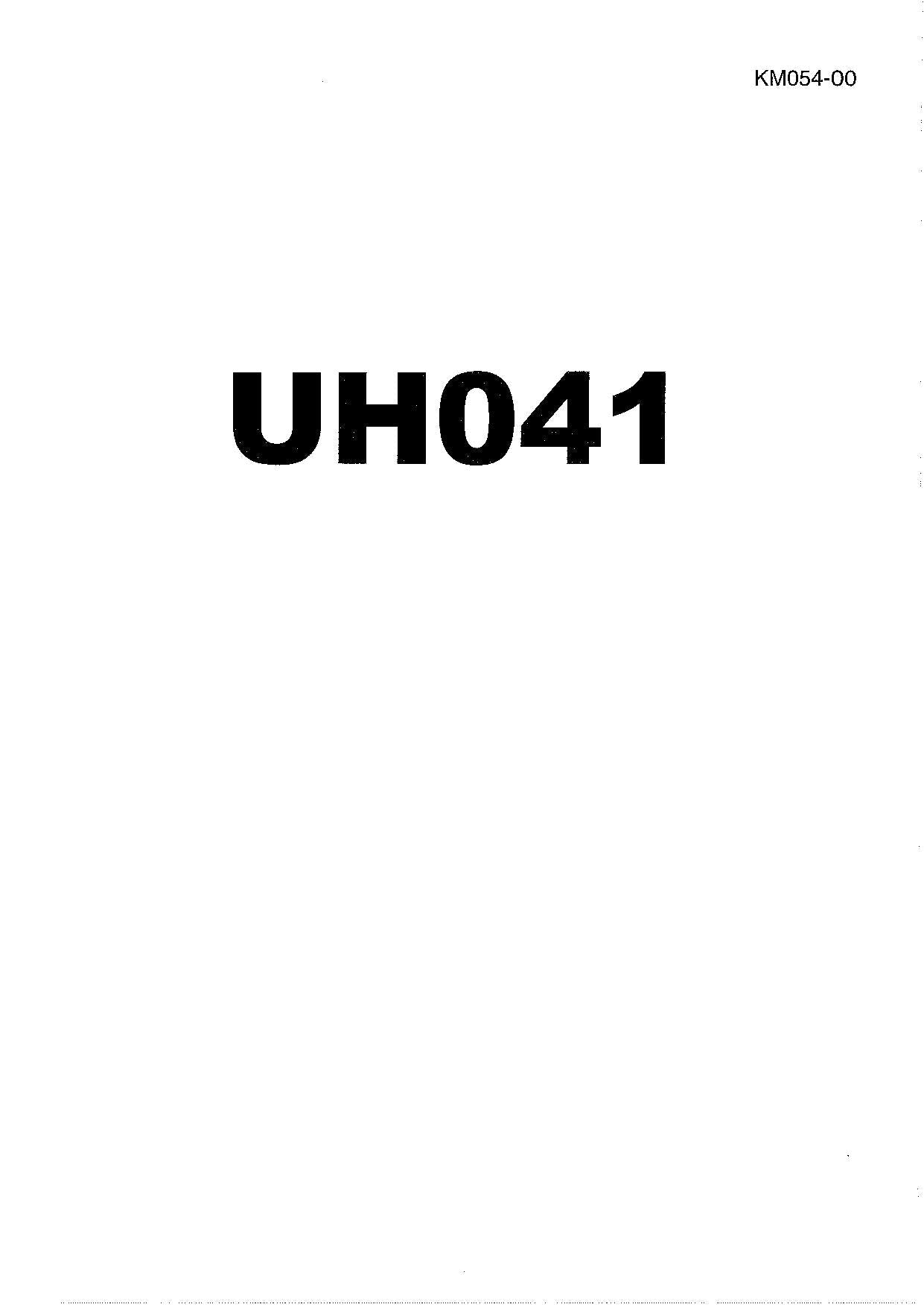 HITACHI UH041 Excavator Service Manual