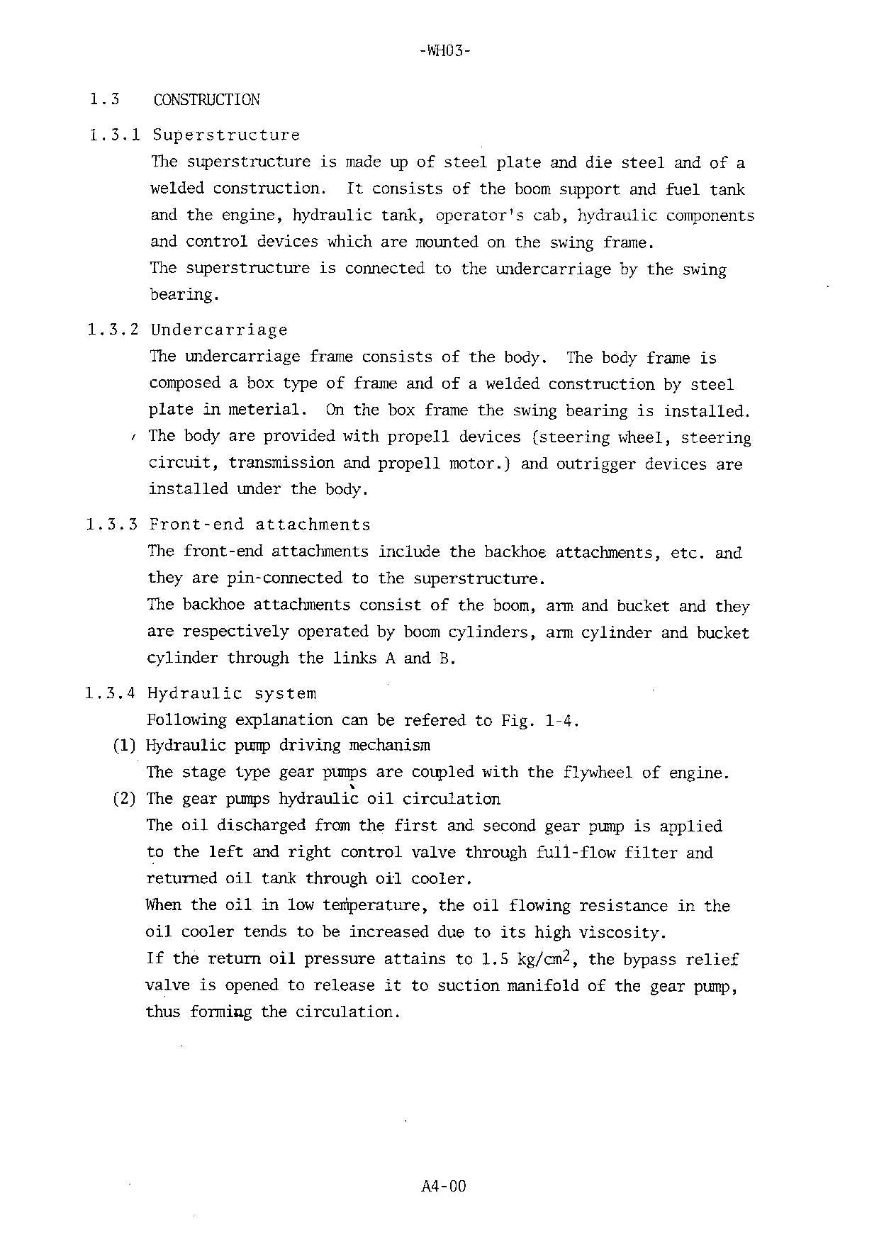 HITACHI WH03 Excavator Service Manual