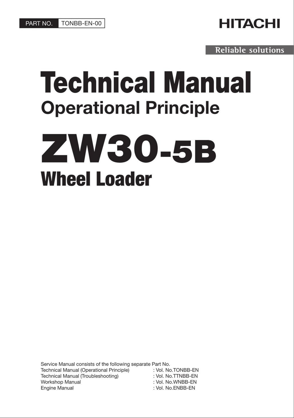 Hitachi ZW30-5B Wheel Loader Technical Manual Operational Principle
