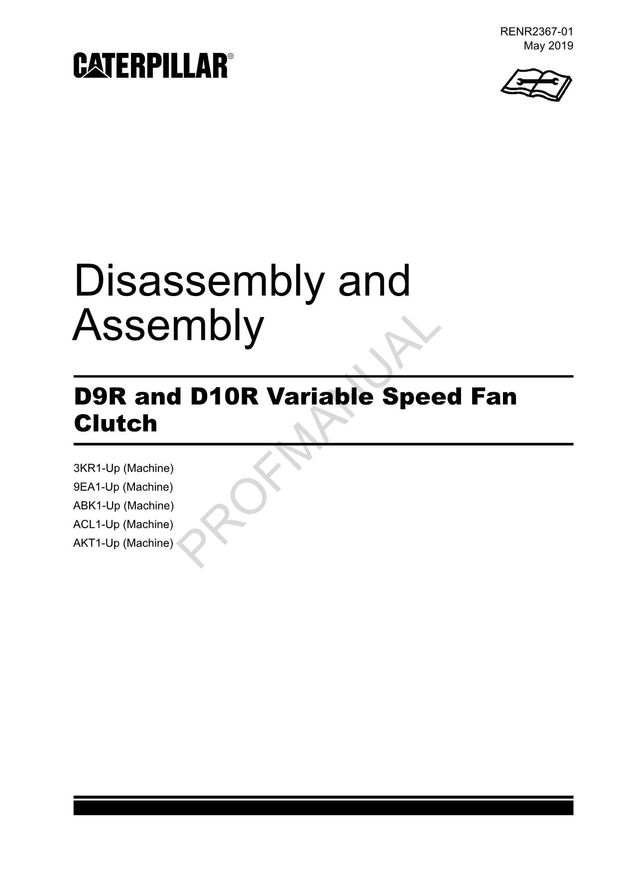 Caterpillar CAT D9R D10R Variable Speed Fan Clutch Manual Disassembly Assembly