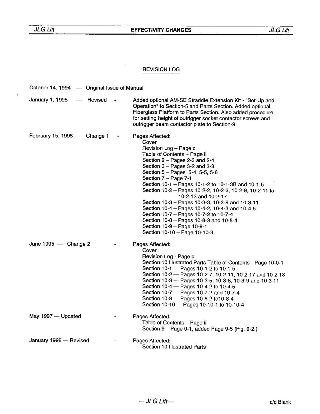 JLG 19AM 24AM 30AM 36AM Vertical Mast Operation Parts Service Manual
