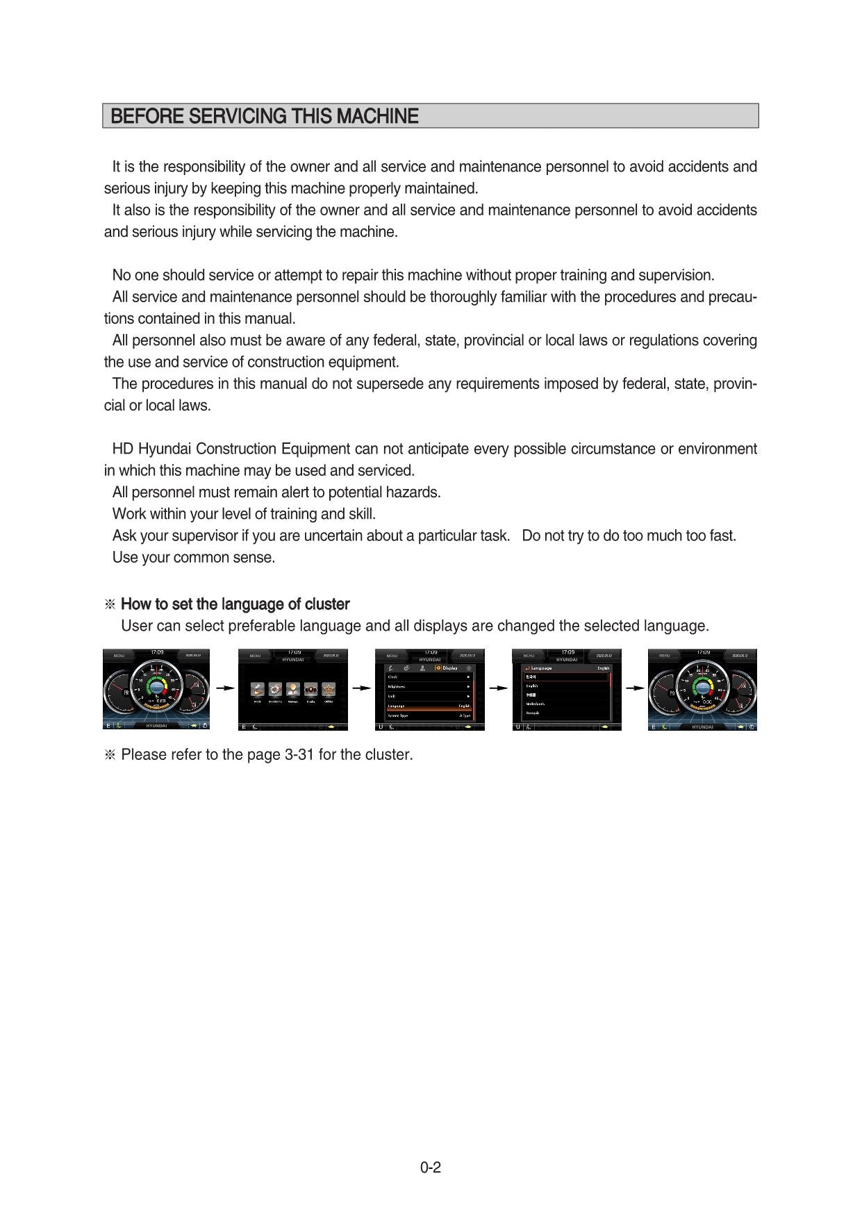 Hyundai HX130 LCR CRAWLER EXCAVATOR Operators Maintenance Manual