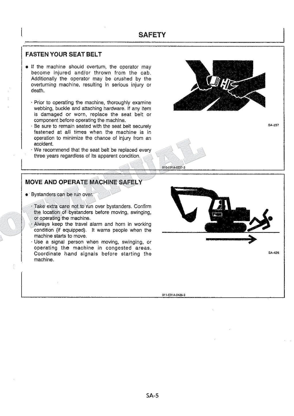 HITACHI Working Range Base Roll Angle Monitor EX-5 Excavator Service manual