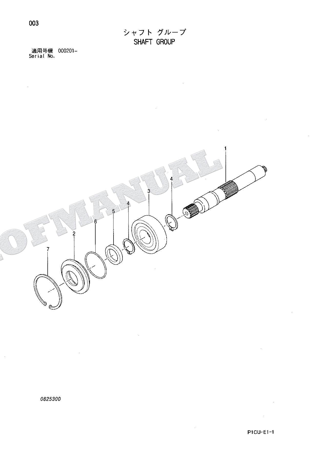 HITACHI ZAXIS ZX75URT Equipment Component Excavator Parts Catalog Manual