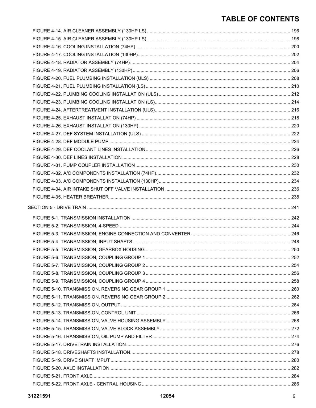 SKYTRAK 12054 Telehandler Parts Catalog Manual 31221591