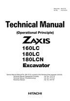 HITACHI ZX160LC ZX180LC ZX180LCN Excavator Operational Principl Technical Manual