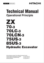 HITACHI ZX70-3 ZX70LC-3 ZX70LCN-3 Excavator Operation Principle Technical Manual
