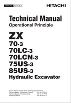 HITACHI ZX75US-3 ZX85US-3 Excavator Operational Principle Technical Manual