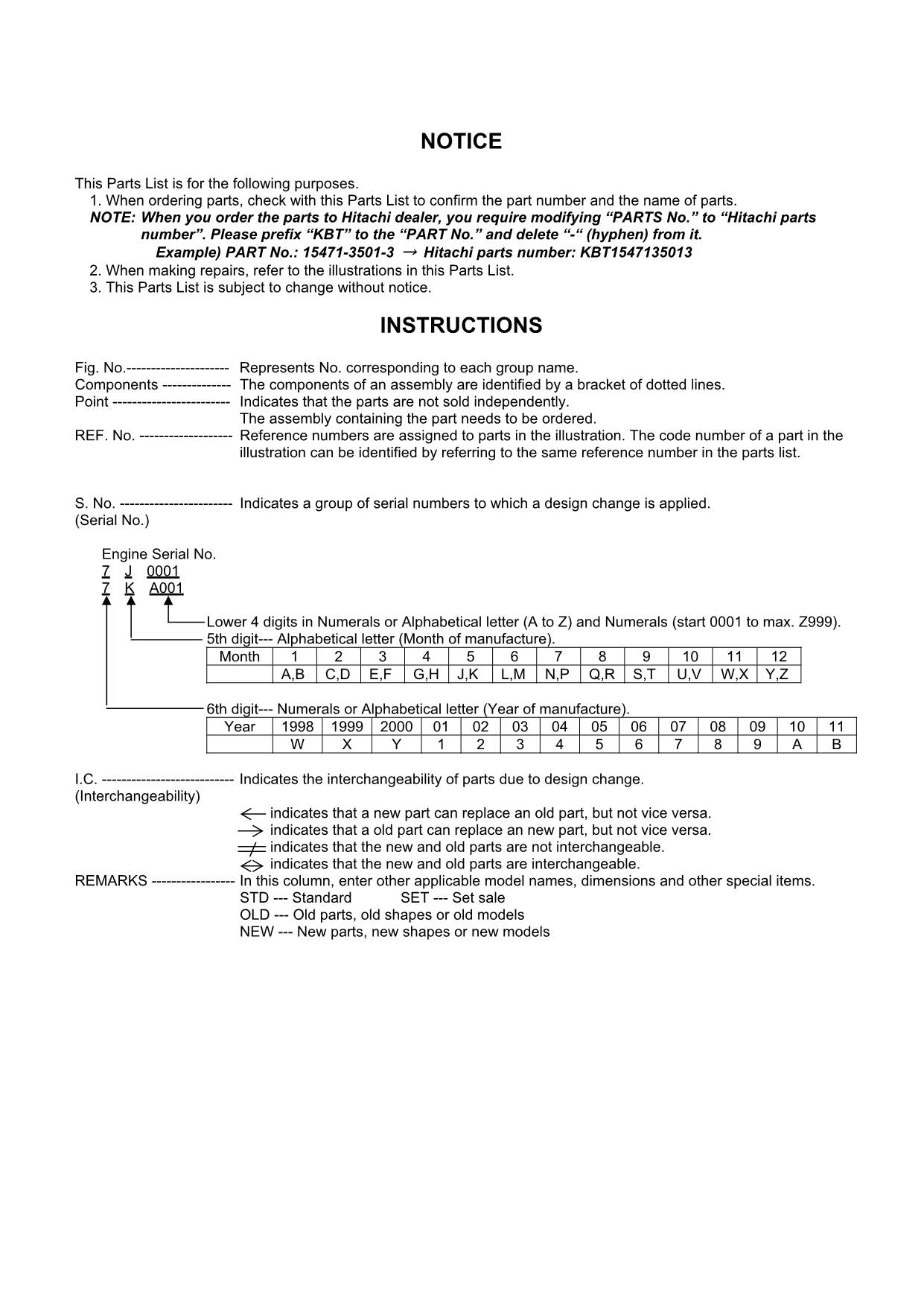 Hitachi D1105-EKB-HFM-1 D1105-EKB-HFM-2 Engine Wheel Loader Parts Catalog Manual