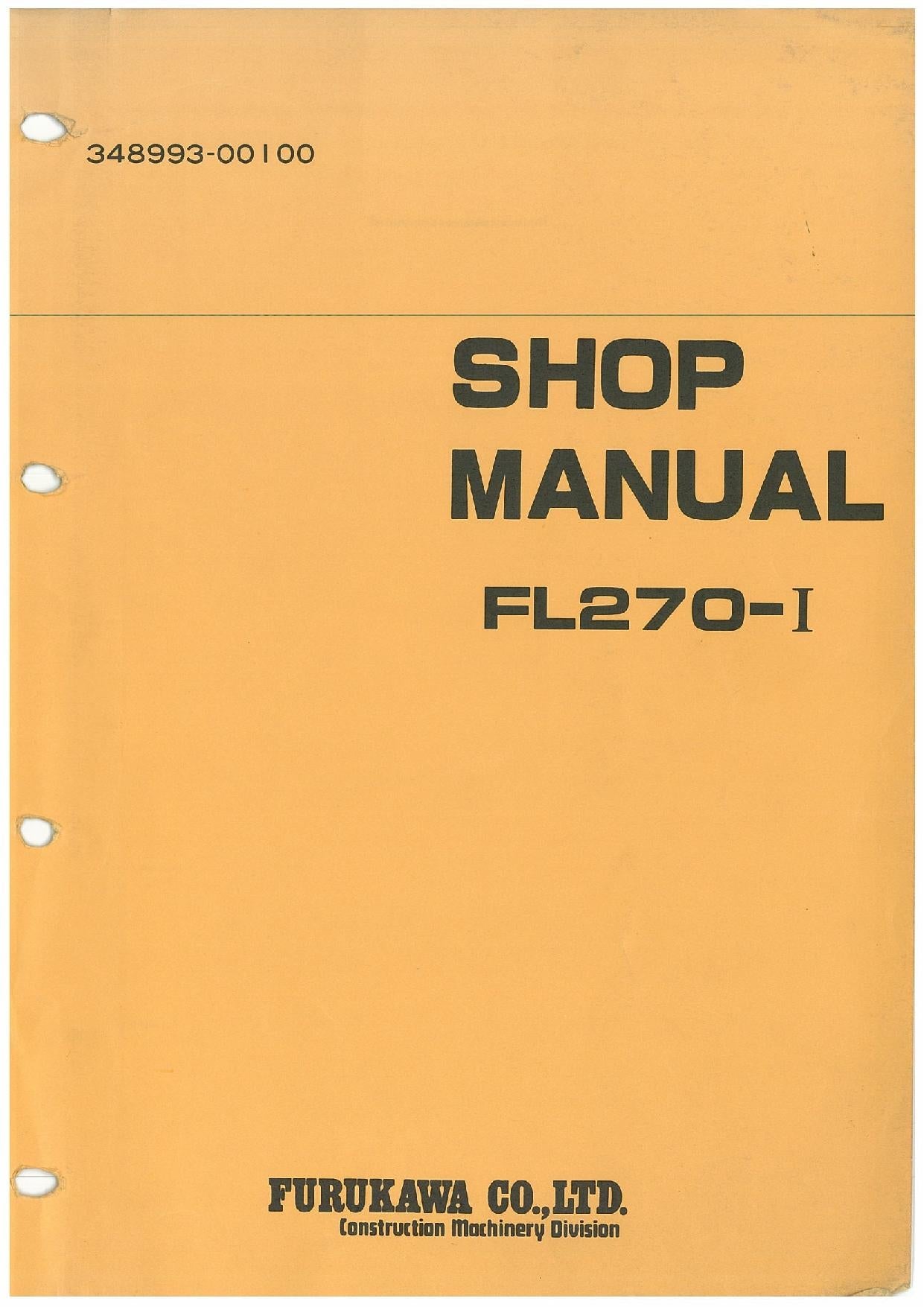 Hitachi FL270-1 Wheel Loader Workshop Manual