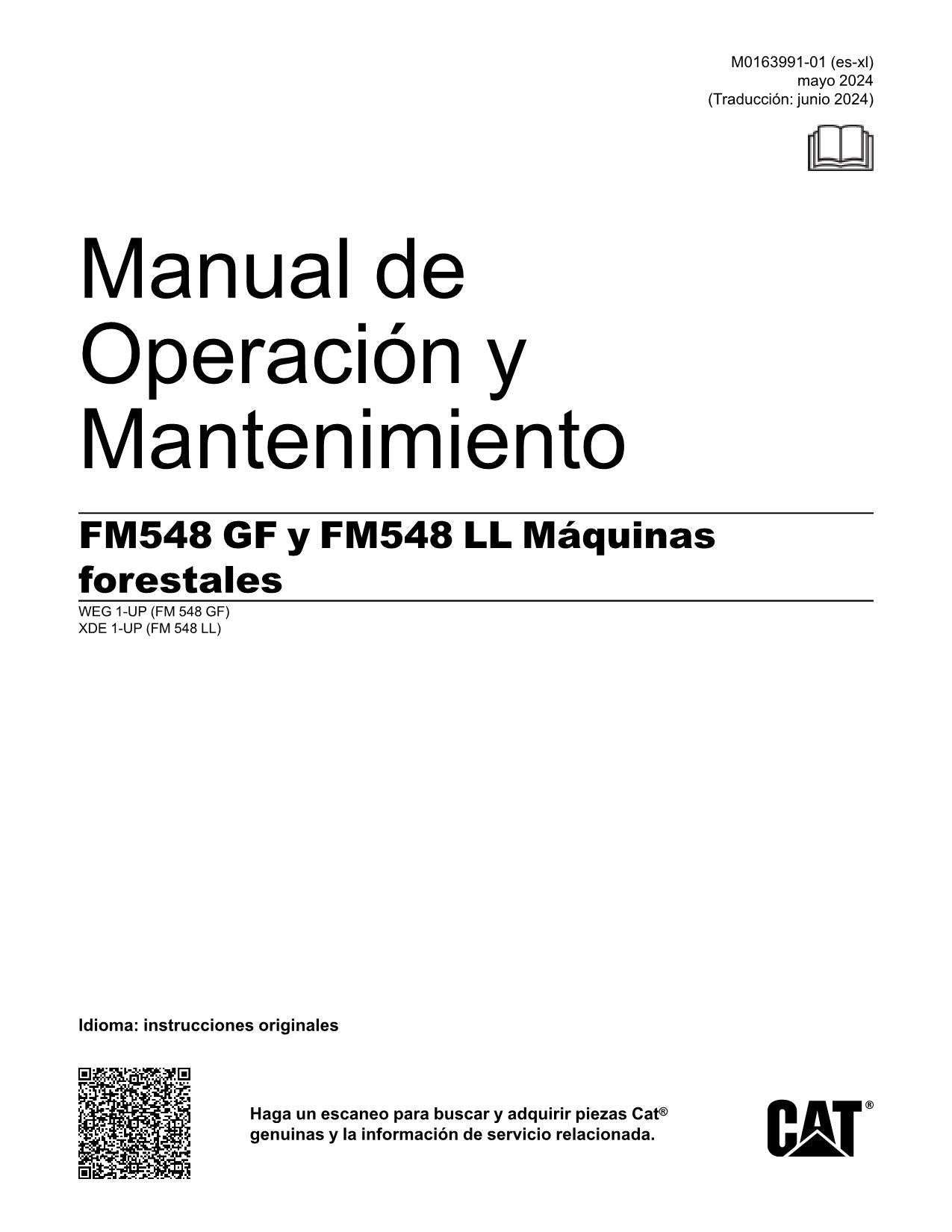 Caterpillar FM548 GF FM548 LL Máquina forestal Manual de Operación Español