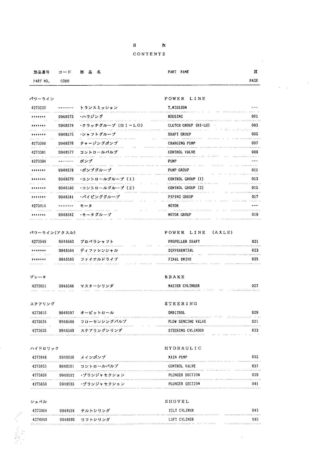 Hitachi LX50 Wheel Loader Equipment Component Parts Catalog Manual SN 00101-up