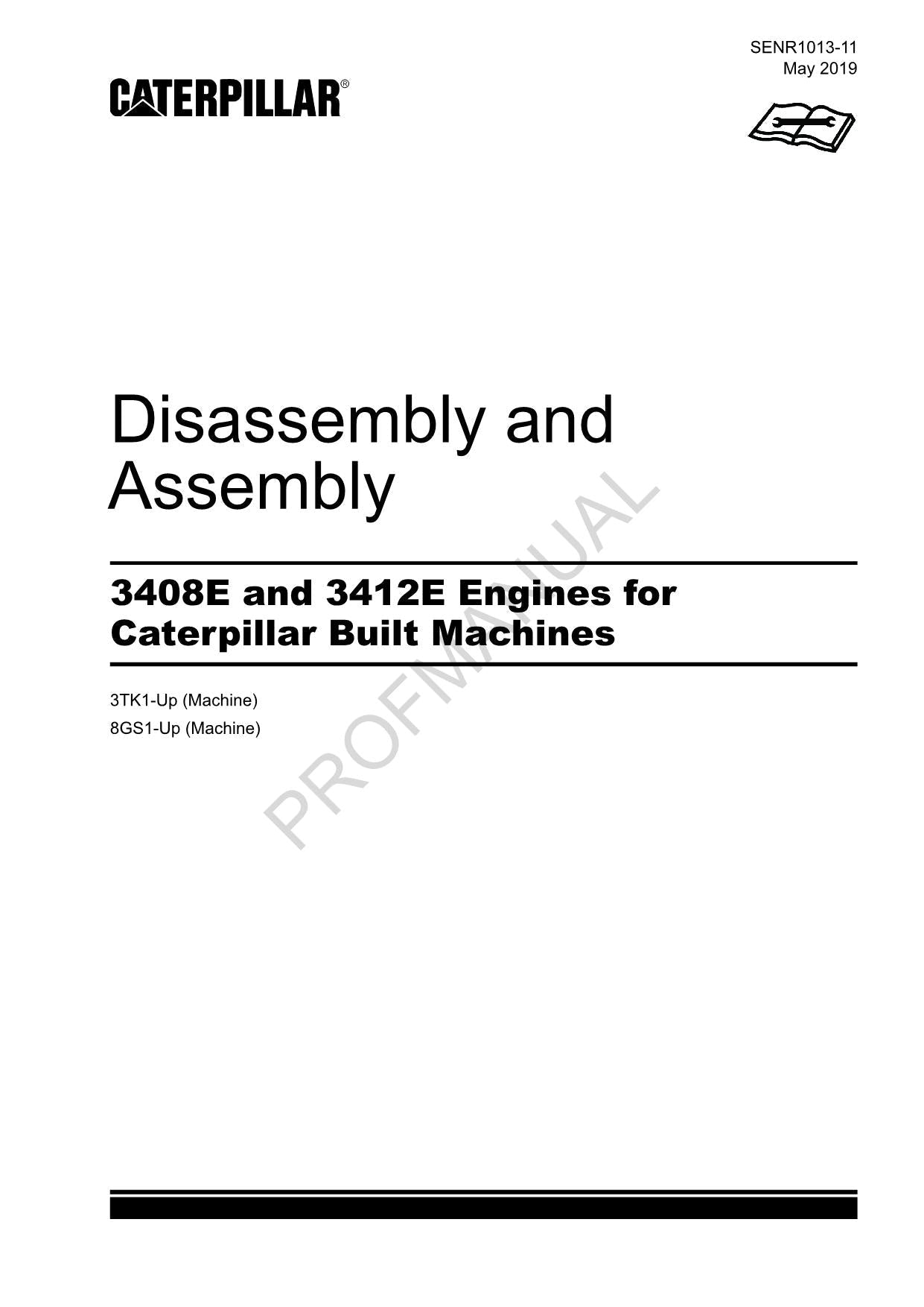 Manual de servicio de desmontaje y montaje del motor Caterpillar 3408E 3412E