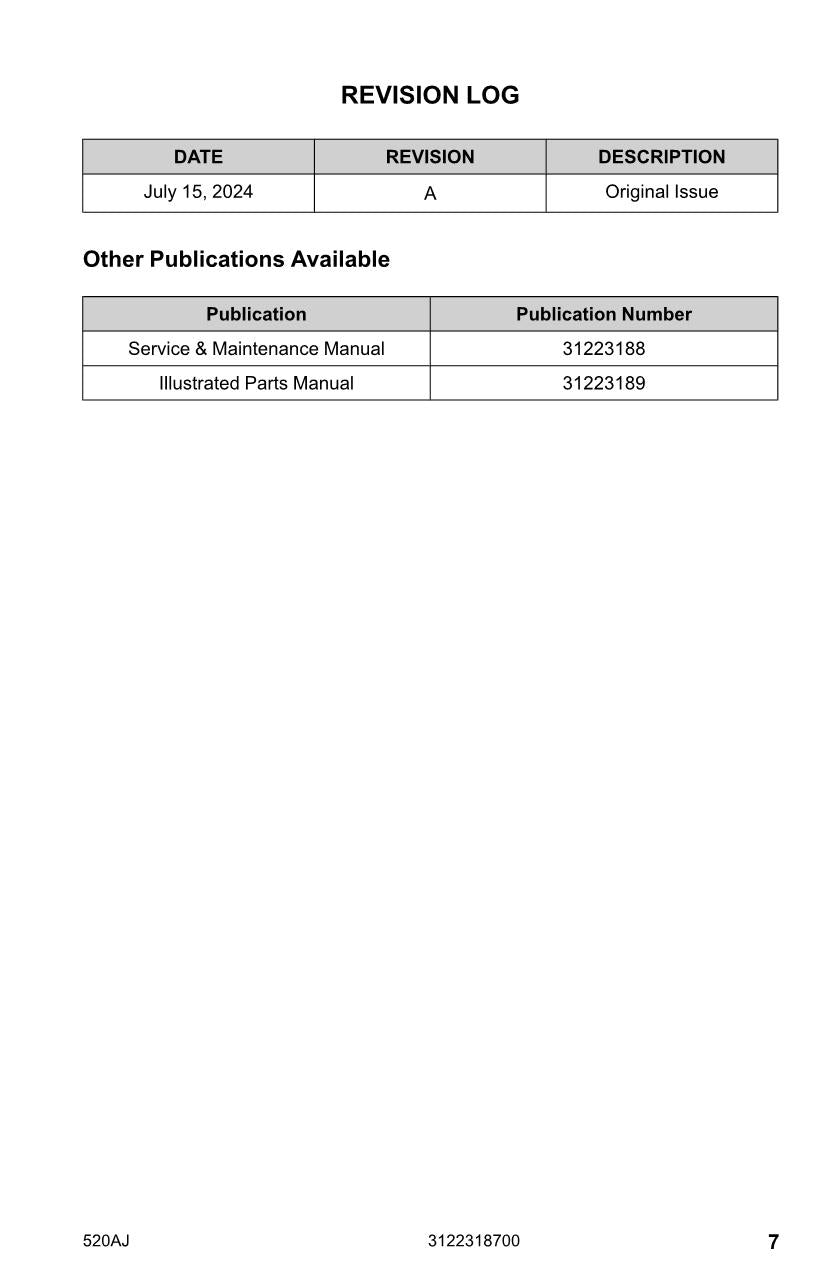 Manual del operador de mantenimiento y operación de la plataforma elevadora JLG 520AJ 3122318700