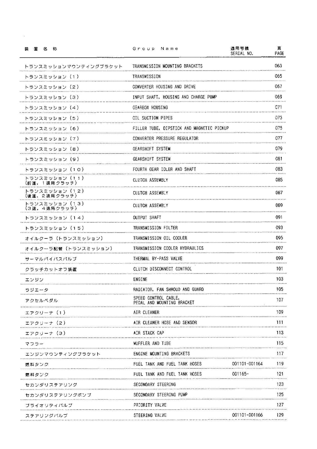 Hitachi LX120-2 Wheel Loader Parts Catalog Manual SN 001101-up