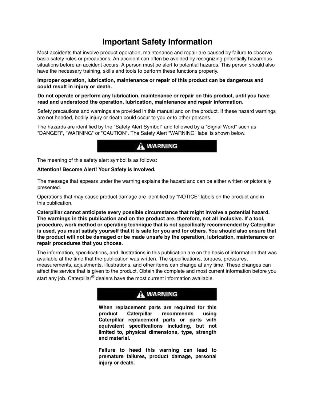 Caterpillar TH560B Telehandler Operation Maintenance Manual TBP00100 and After
