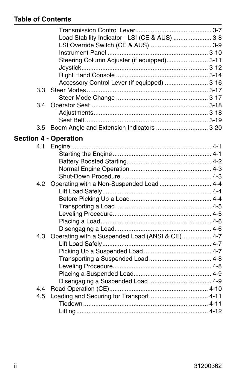 Caterpillar TH255 Telehandler Operator Maintenance Manual SN TBS00100 and After